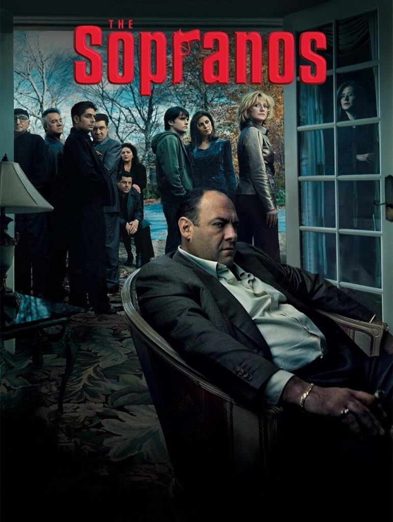 Póster promocional de la aclamada serie de HBO, The Sopranos.