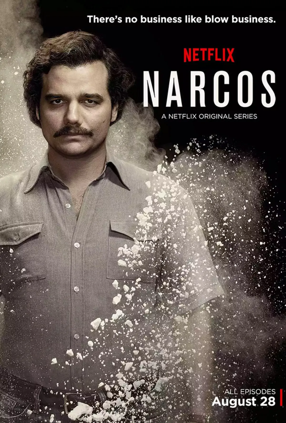 Póster de Narcos, serie original de Netflix.